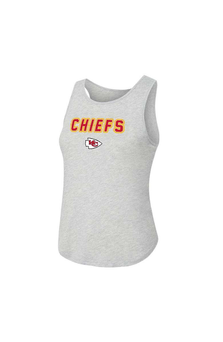 CONCEPTS SPORT Women's Concepts Sport  Heather Gray/Red Kansas City Chiefs Regulate Plaid Tank Top & Pants Sleep Set, Alternate, color, Heather Gray
