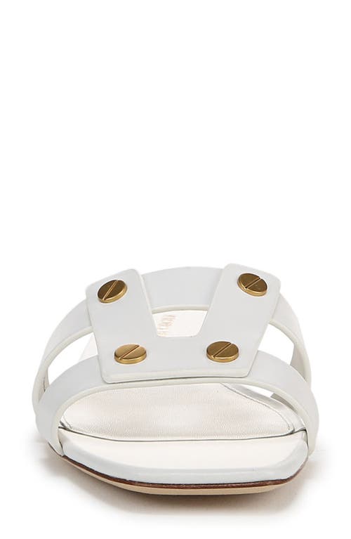 Veronica Beard Via Leather Flat Slide Sandals In Coconut