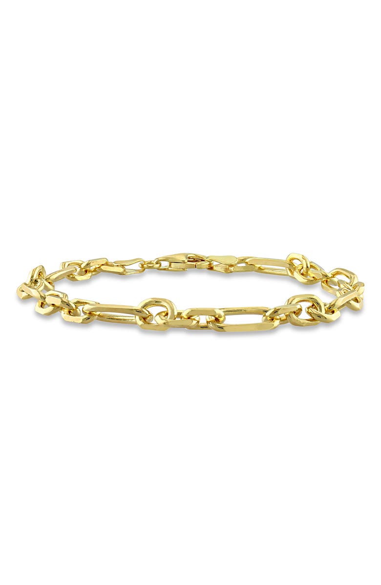 DELMAR Men's Diamond Cut Figaro Chain Bracelet, Main, color, Gold