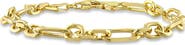 DELMAR Men's Diamond Cut Figaro Chain Bracelet