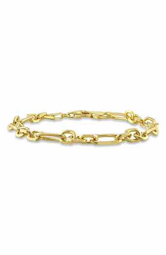 DELMAR Men's Diamond Cut Figaro Chain Bracelet