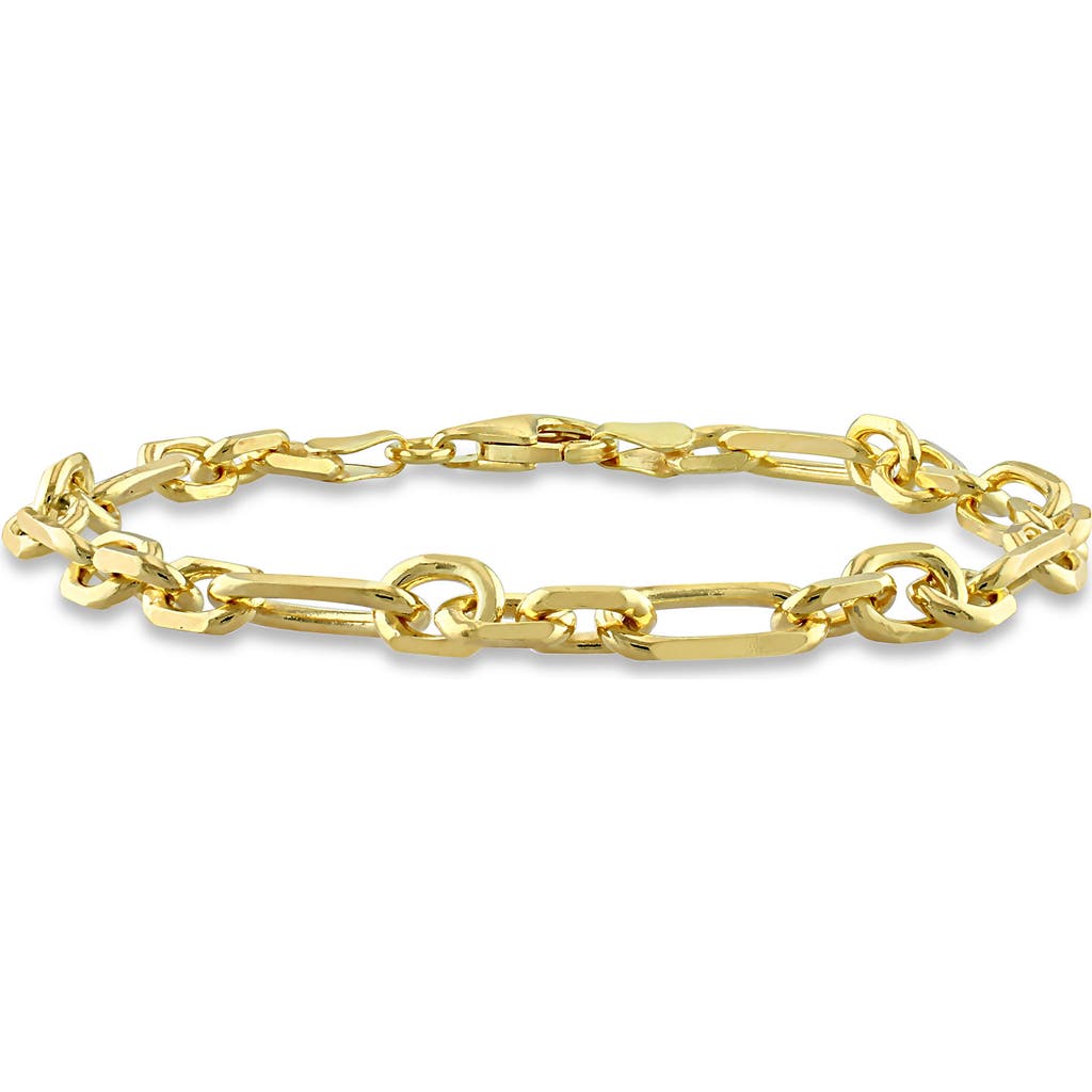 Delmar Diamond Cut Figaro Chain Bracelet In Gold