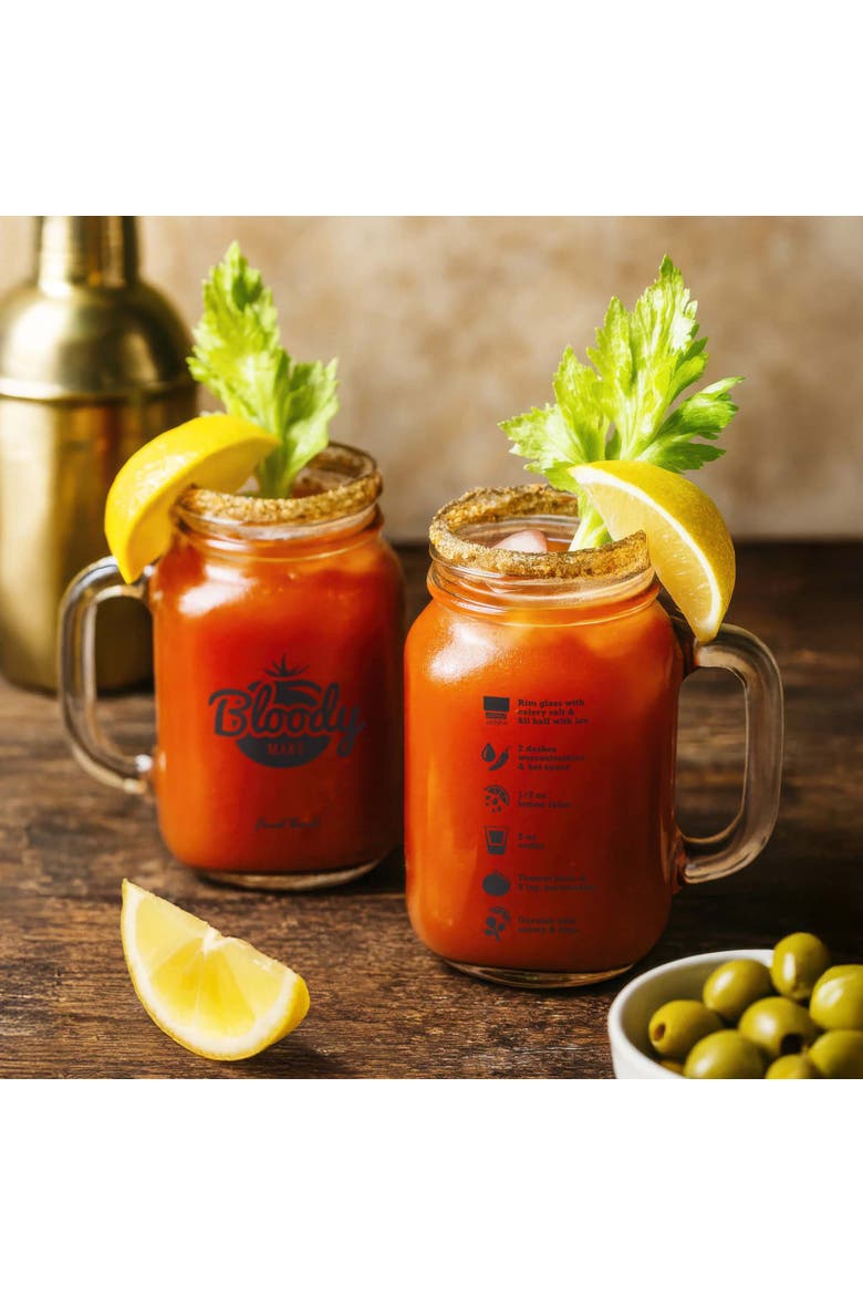 Bloody Mary Mason Jar Glasses, Set of 2, Alternate, color, Clear