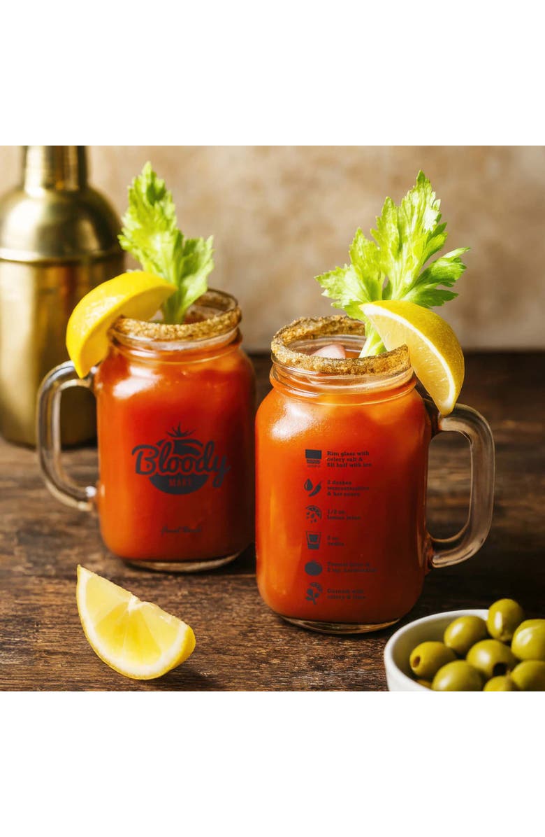 FINAL TOUCH Bloody Mary Mason Jar Glasses, Set of 2, Alternate, color, Clear