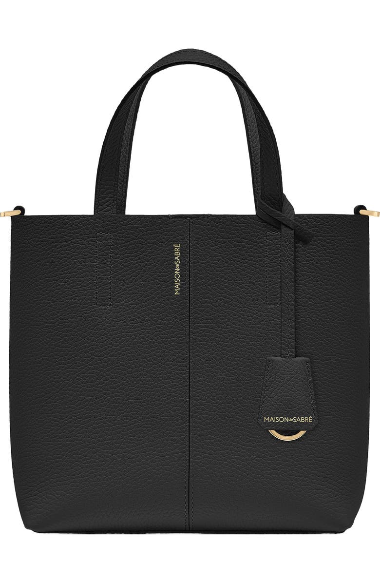 MAISON de SABRÉ Small Leather Soft Tote, Main, color, Rouge Noir