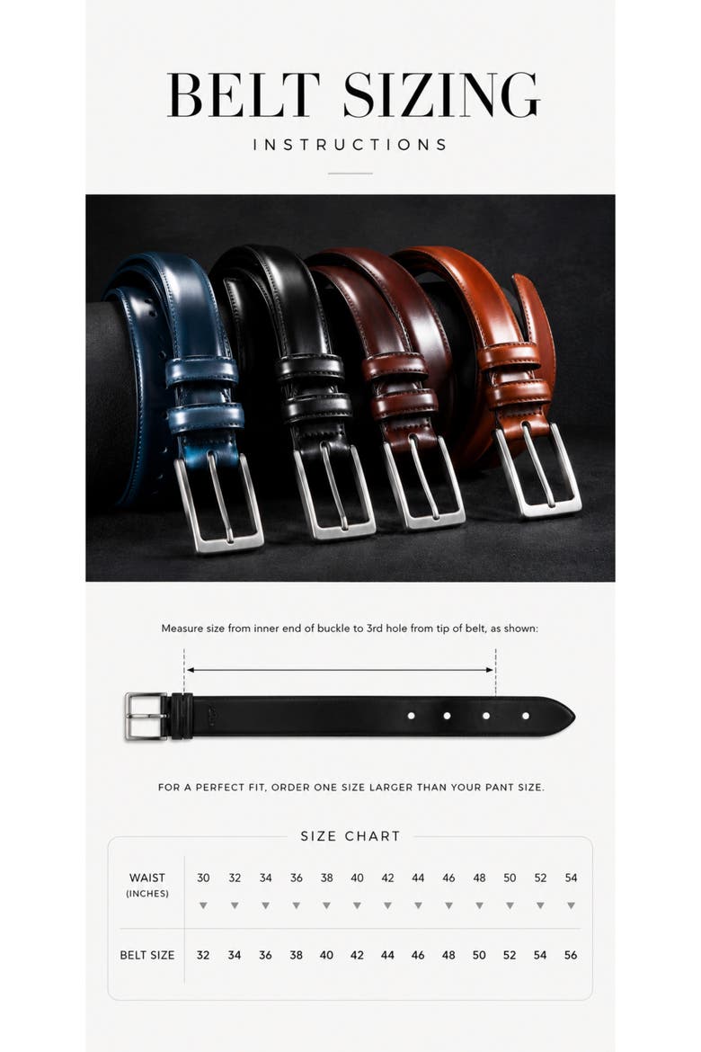 Traditional Leather Dress Belt, Alternate, color, Black