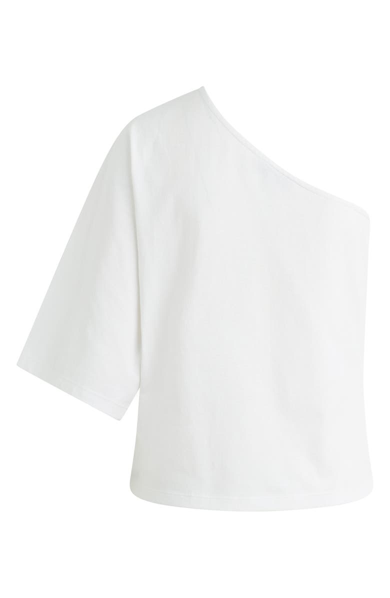 Favorite Daughter The Happy for You One-Shoulder Cotton Top, Alternate, color, White