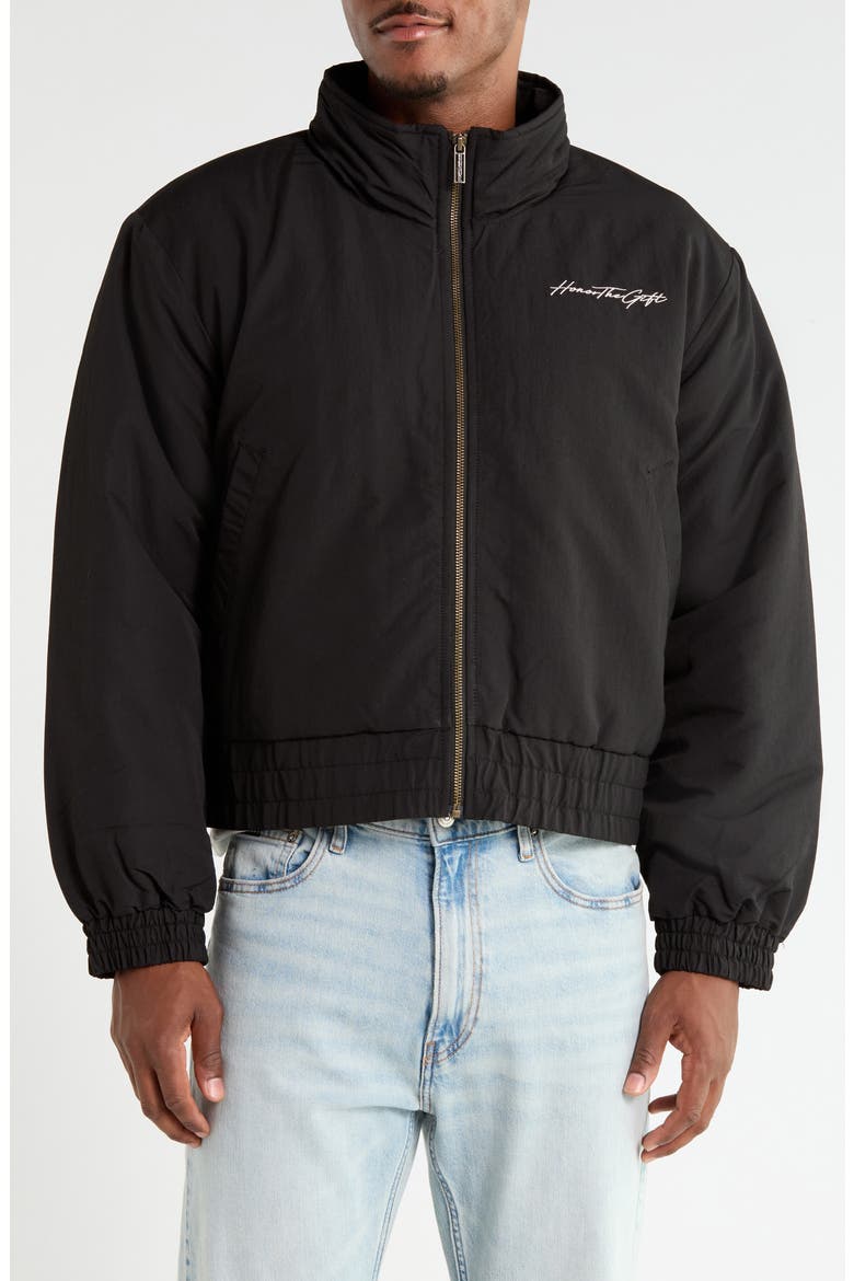 Logo Script Puffer Jacket, Alternate, color, BLACK