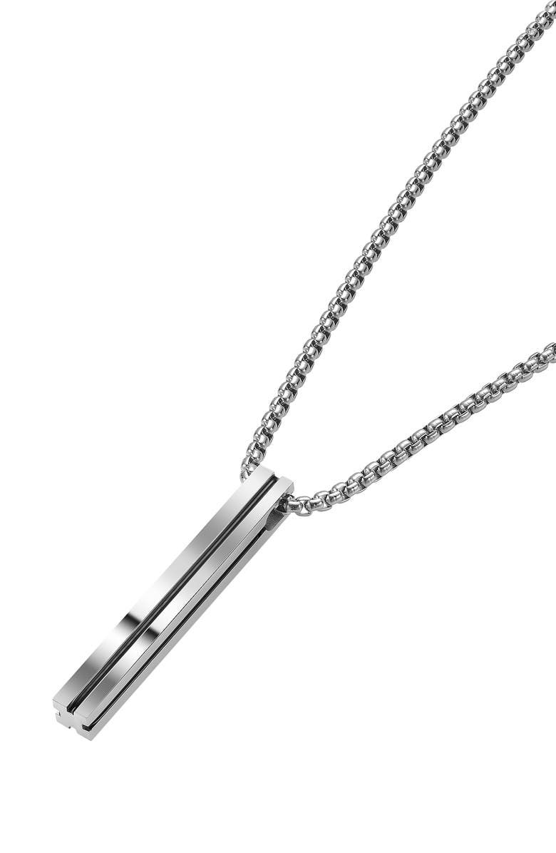 VAN HEUSEN Men's Rectangular Bar Pendant Necklace, Alternate, color, Silver