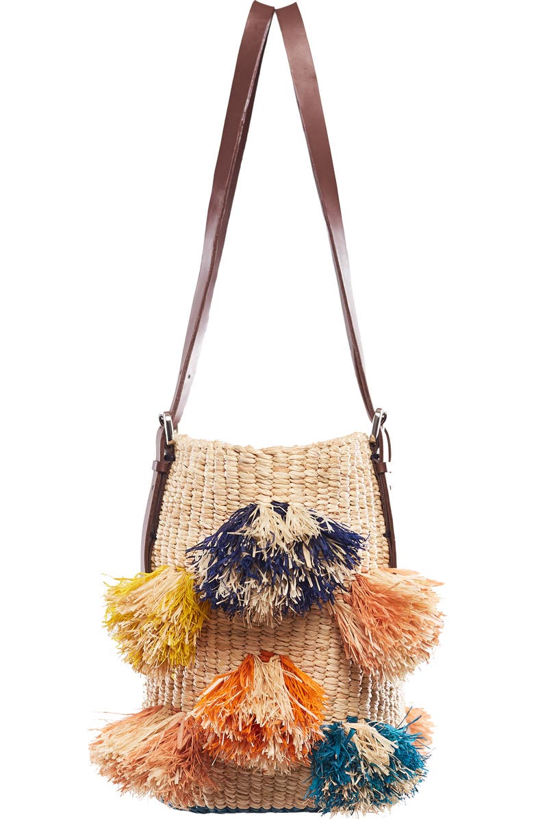 A A K S Hawa Rainbow Raffia Tote, Alternate, color,