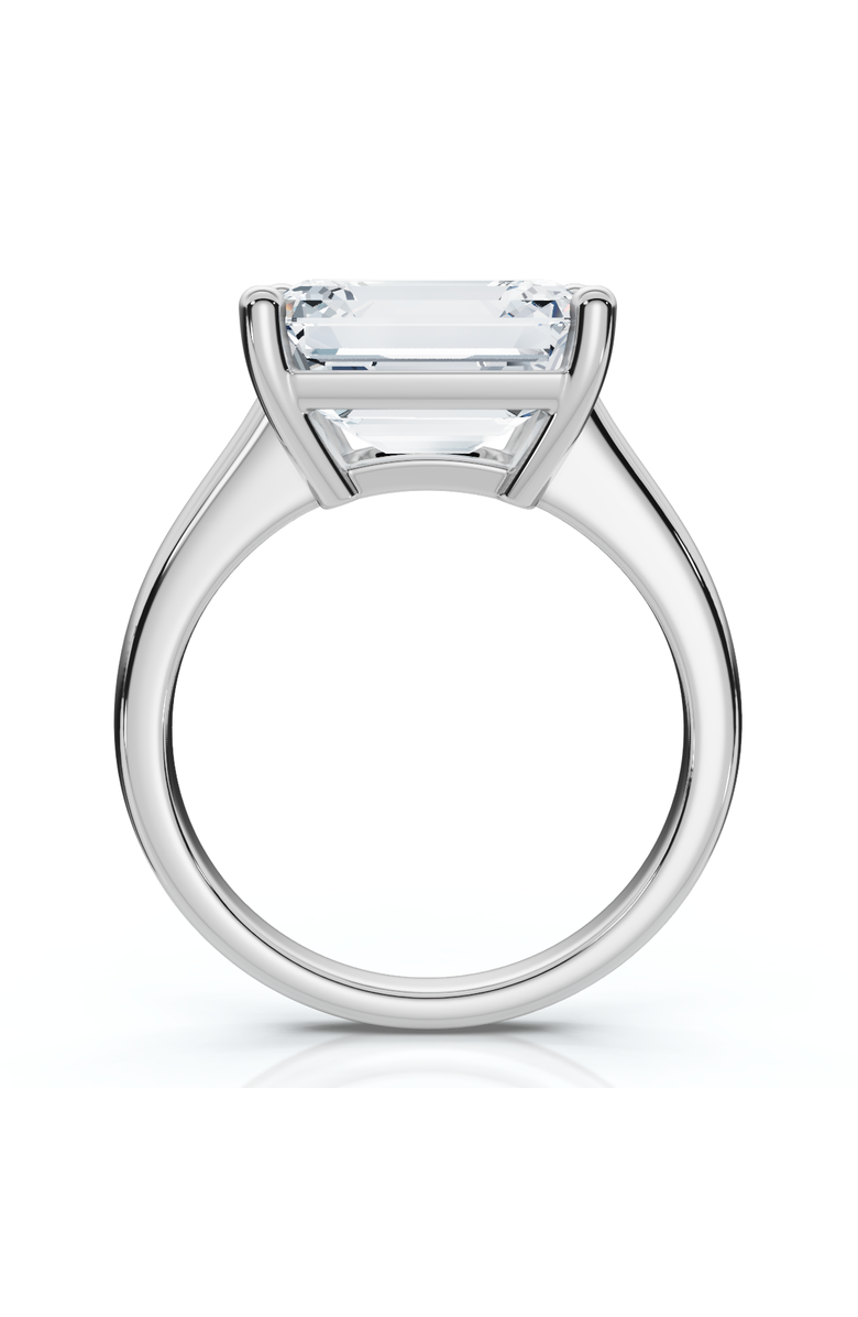 Bliss Diamond Certified 5Ct Emerald Cut Lab Grown Diamond Solitaire East West Engagement Ring, Alternate, color, 14K White Gold
