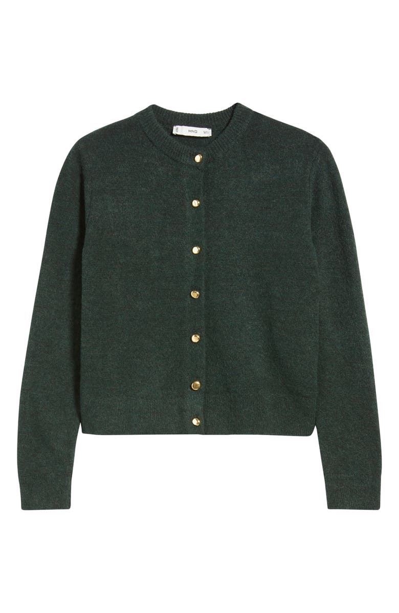 MANGO Eliote Crop Cardigan, Alternate, color, Green