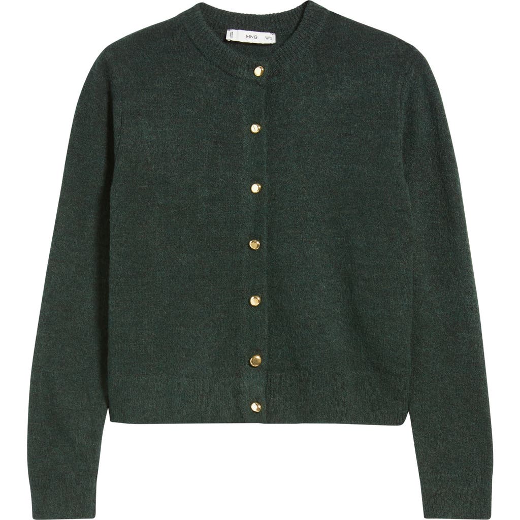 Mango Eliote Crop Cardigan In Green