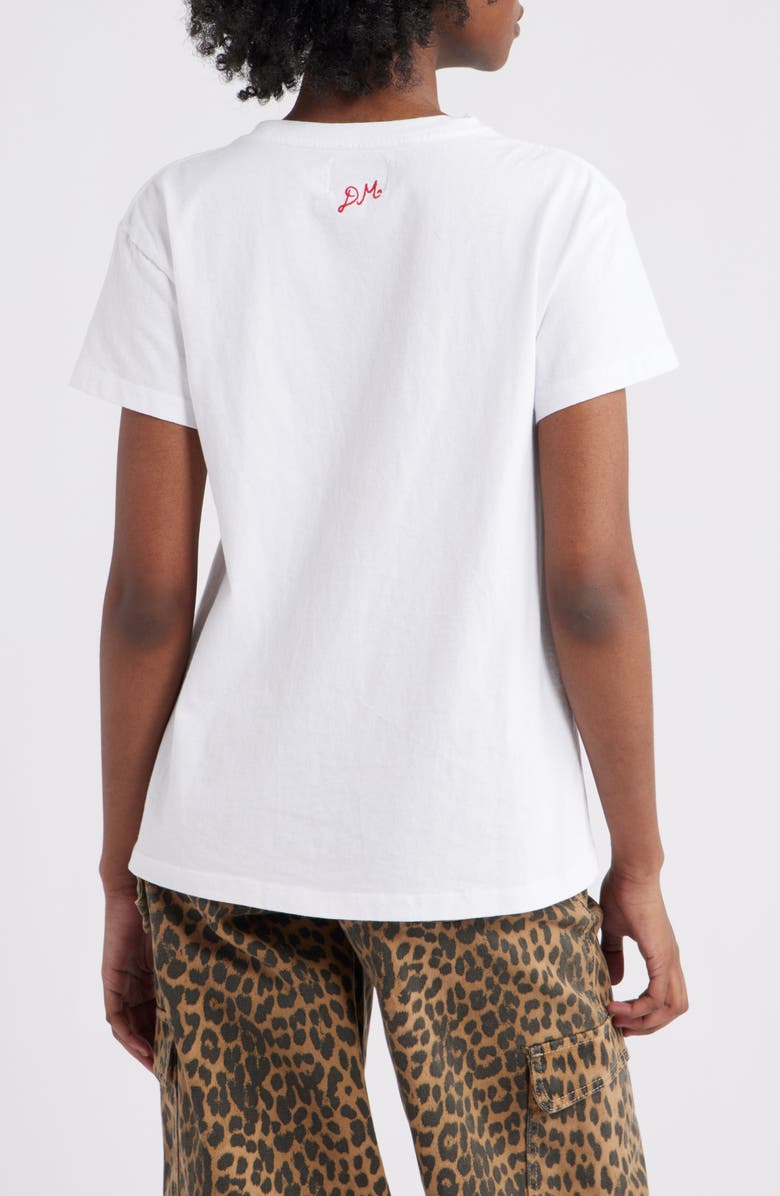 Damson Madder Negroni Shrunken Organic Cotton Graphic T-Shirt, Alternate, color, White