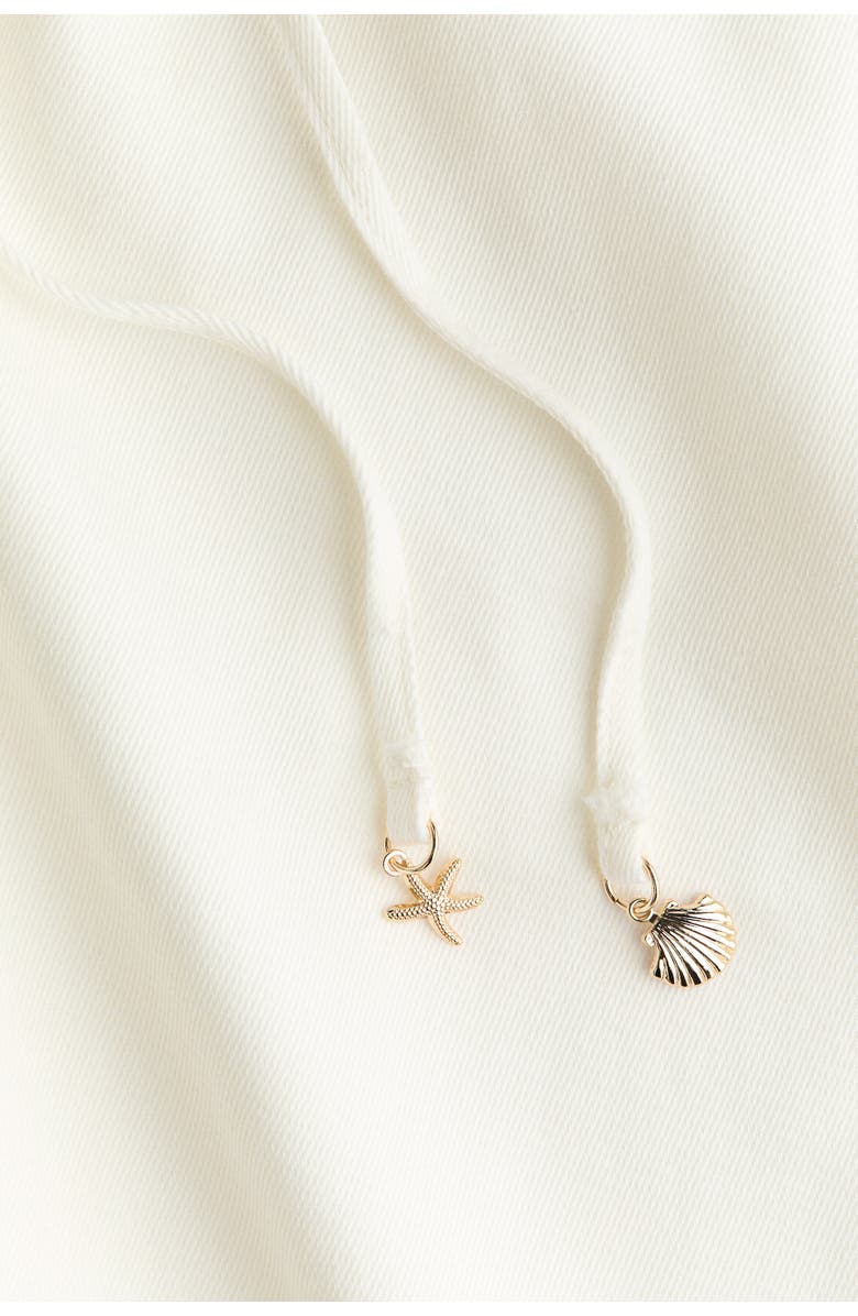 H&M Tie-belt Paper Bag Trousers, Alternate, color, Cream