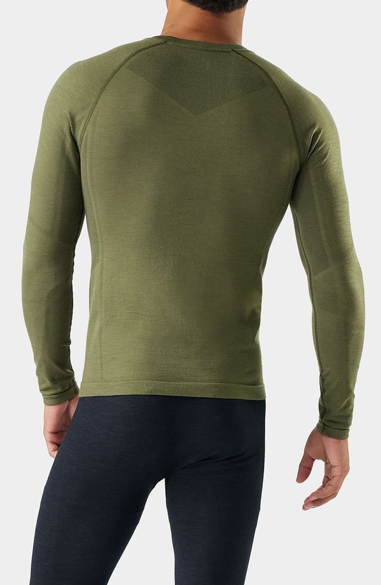 Smartwool Intraknit<sup>™</sup> All-Season Merino Base Layer Long Sleeve Crewneck T-Shirt, Alternate, color, Winter Moss