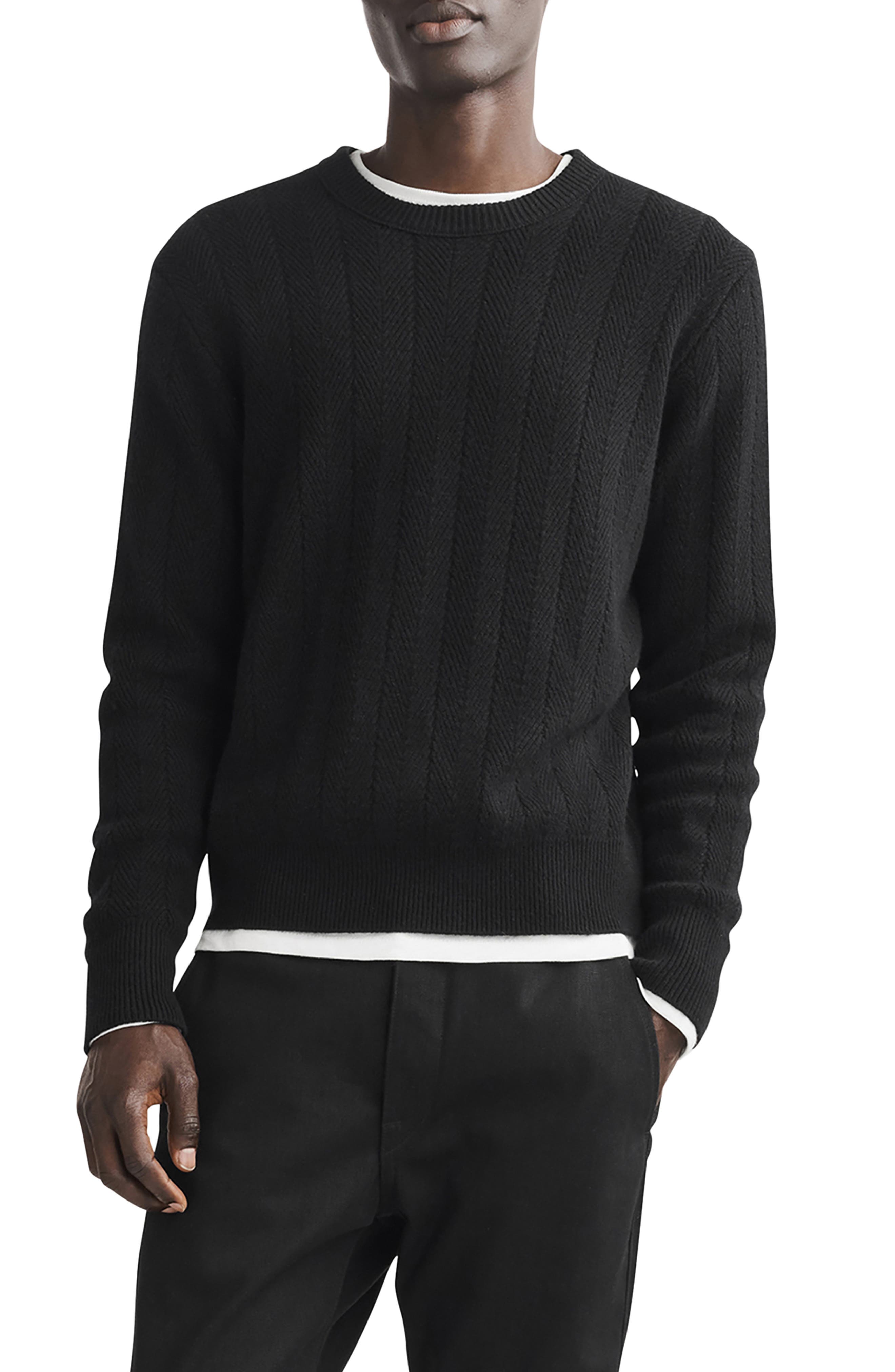 rag & bone Durham Herringbone Cashmere Sweater (Men) | Nordstromrack
