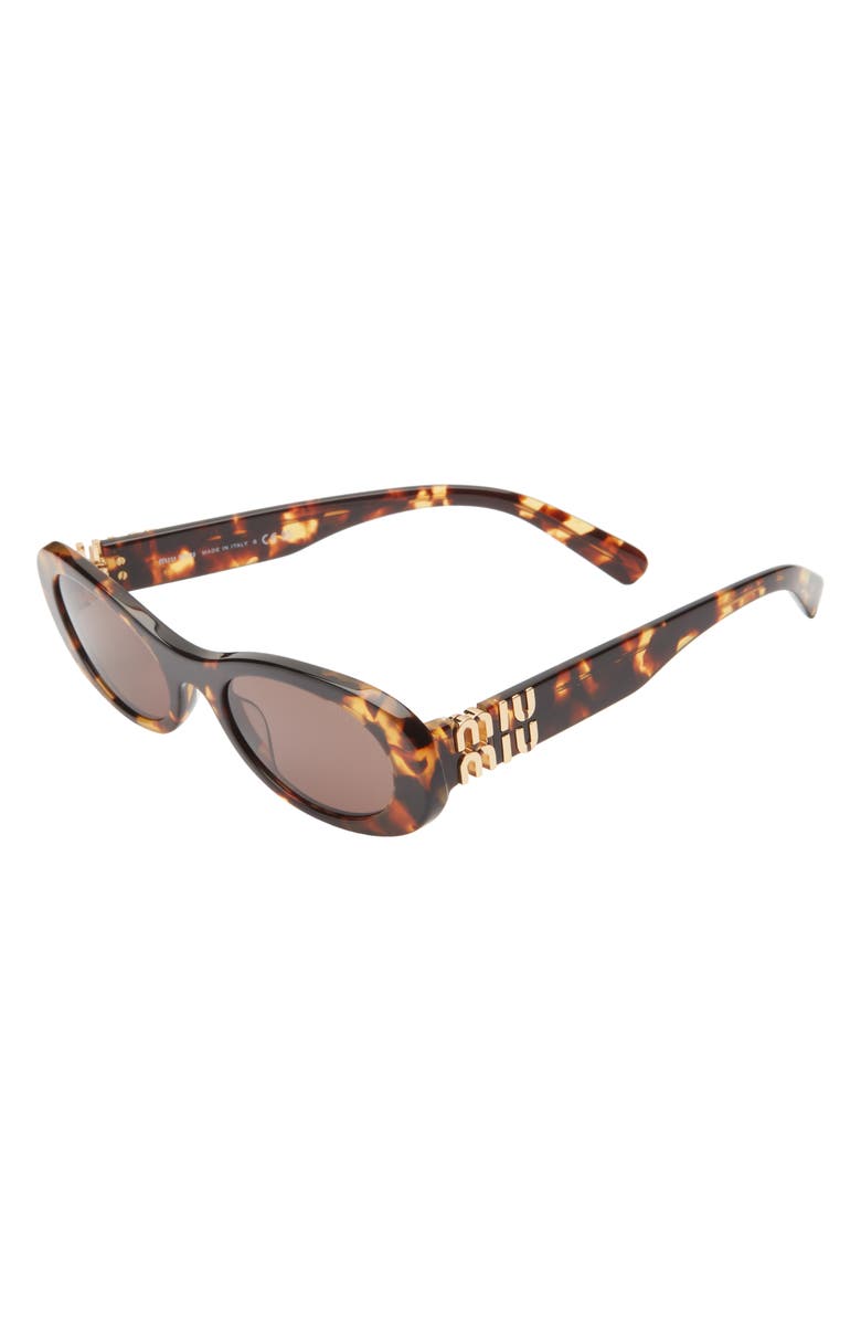 Miu Miu 50mm Oval Sunglasses, Alternate, color, Havana