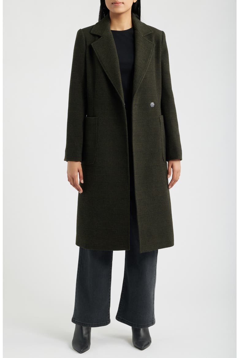 Longline Wrap Coat, Alternate, color, CLASSIC PLAID LODEN