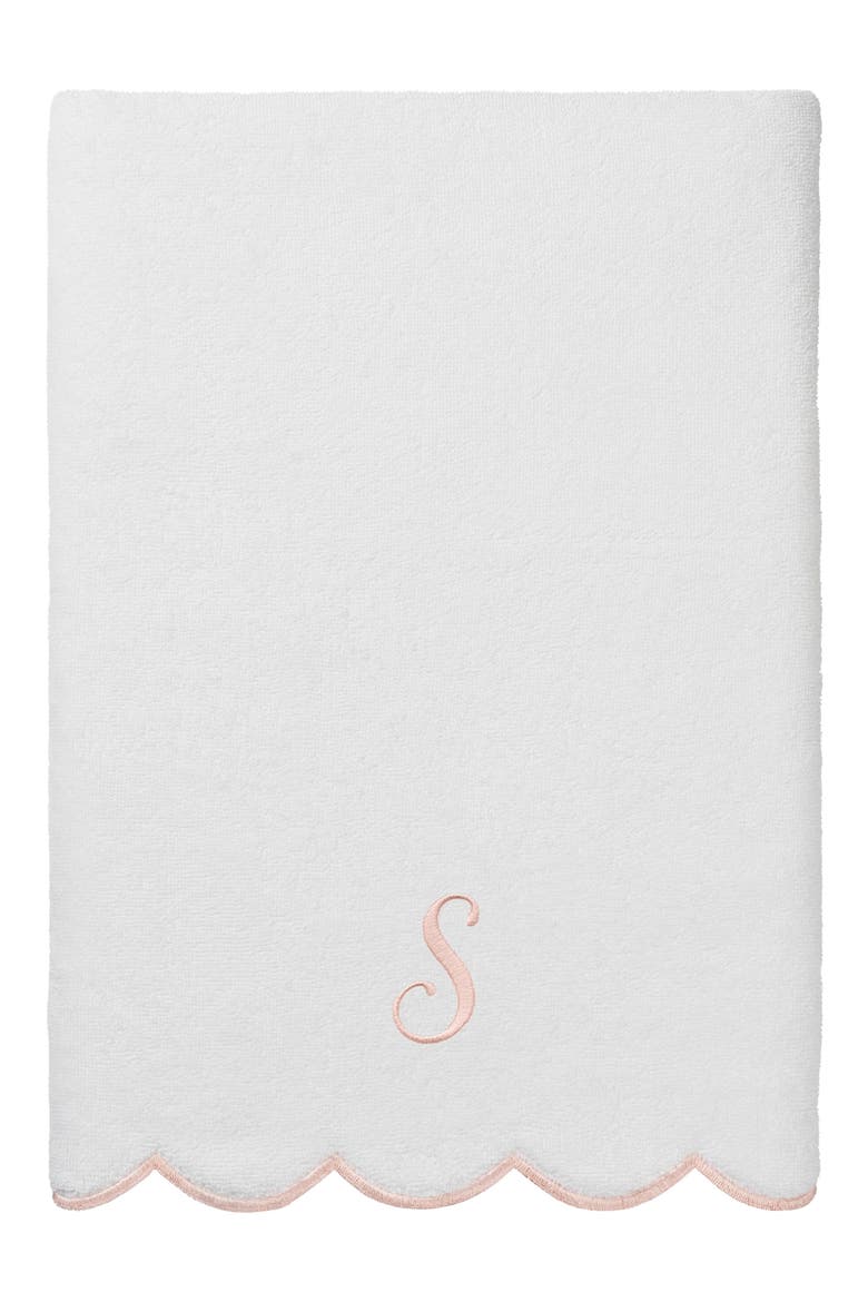 Scalloped 3-Piece Personalized Towel Set, Alternate, color, WHITE/ PINK S