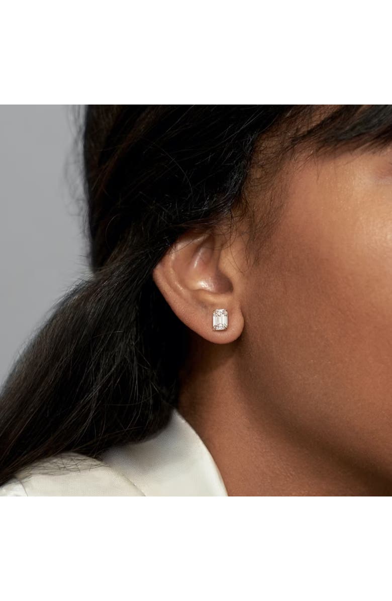 Bliss Diamond 2Ct TW Emerald Cut Diamond Studs 14k Gold Earrings Lab Grown, Alternate, color, 14K White Gold