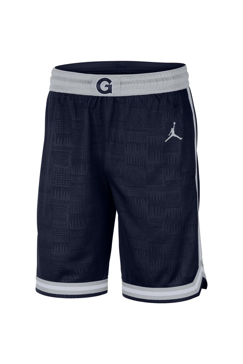 Men's Jordan Brand Navy Georgetown Hoyas Replica Performance Basketball Shorts, Alternate, color, Navy