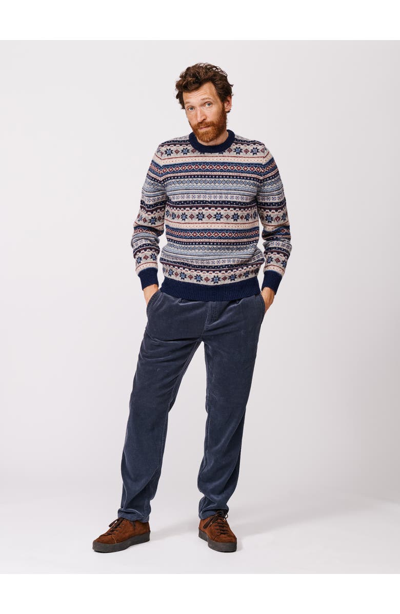 Aubin Fair Isle Crew Neck Wool Sweater, Alternate, color, Blue/Ecru Mix