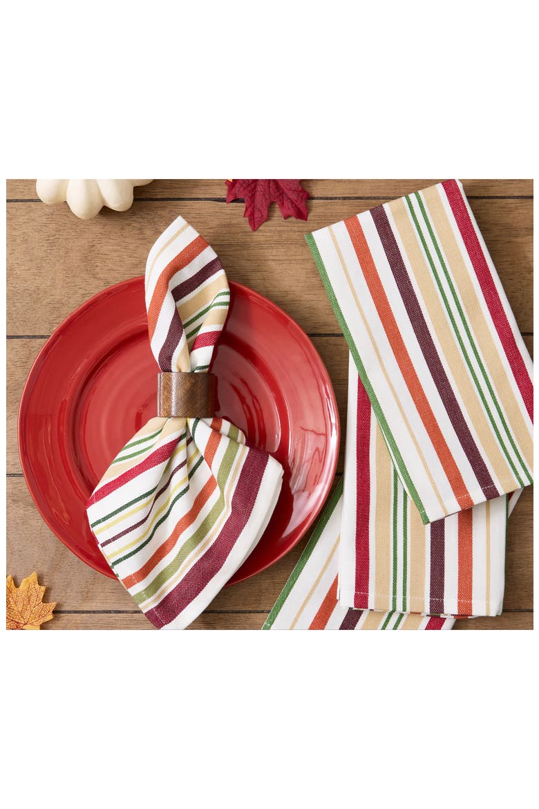 Grove Stripe 4-Piece Napkin Set, Alternate, color, GROVE STRIPE