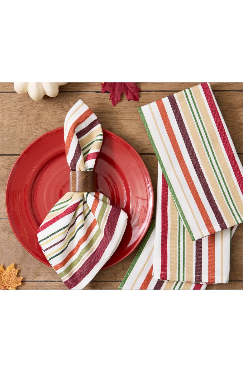 Design Imports Grove Stripe 4-Piece Napkin Set, Alternate, color, Grove Stripe