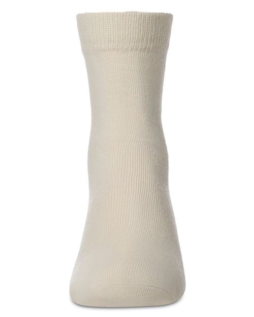 Memoi Kids' Basic Cotton Blend Crew Socks In White
