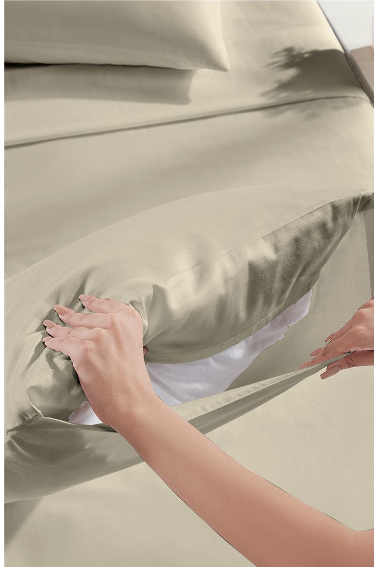 Set of 2 Pillowcases - Signature Comfort 100% Egyptian Cotton Sateen, Alternate, color, Beige