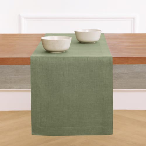 Solino Home Linen Table Runner In Green