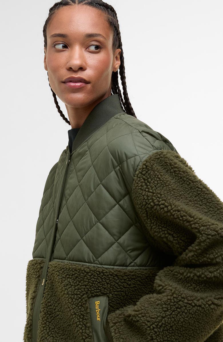 Barbour Wetherby High Pile Fleece Jacket, Alternate, color, Olive