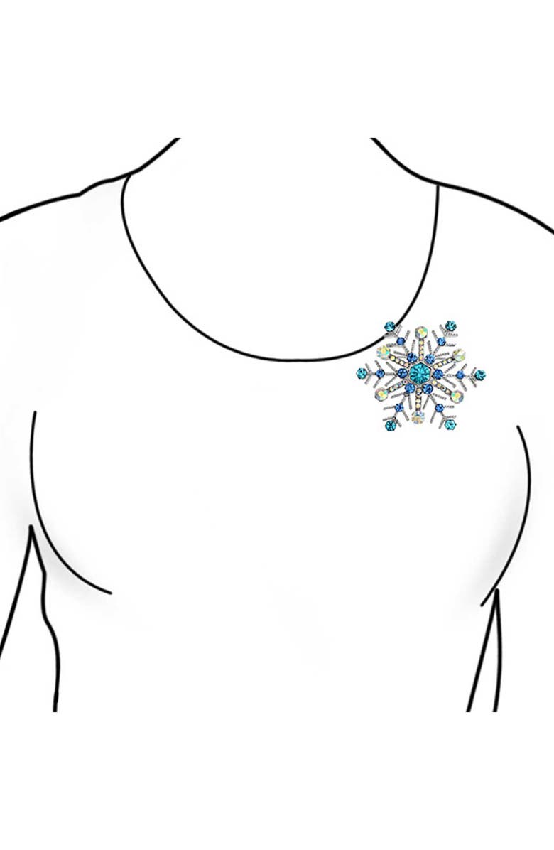 BLING JEWELRY Blue Crystal Large Holiday Pin, Alternate, color, Light Blue