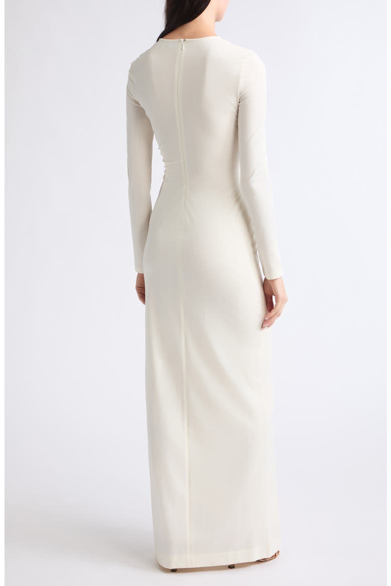 Long Sleeve Jersey Ruched Maxi Dress, Alternate, color, IVORY
