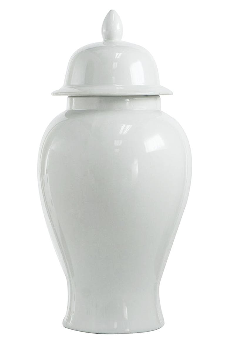 Large Seaford Ginger Jar, Main, color, WHITE