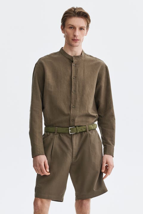 Relaxed Fit Linen-blend Shorts