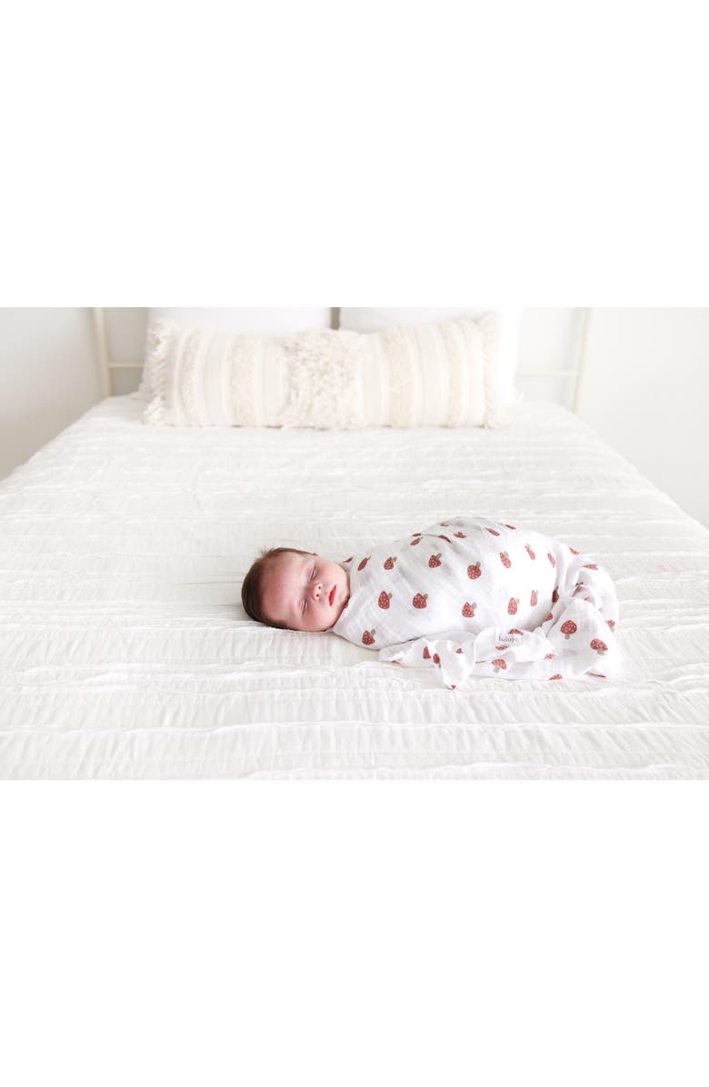 Lulujo Cotton Muslin Swaddle, Alternate, color, Peaches