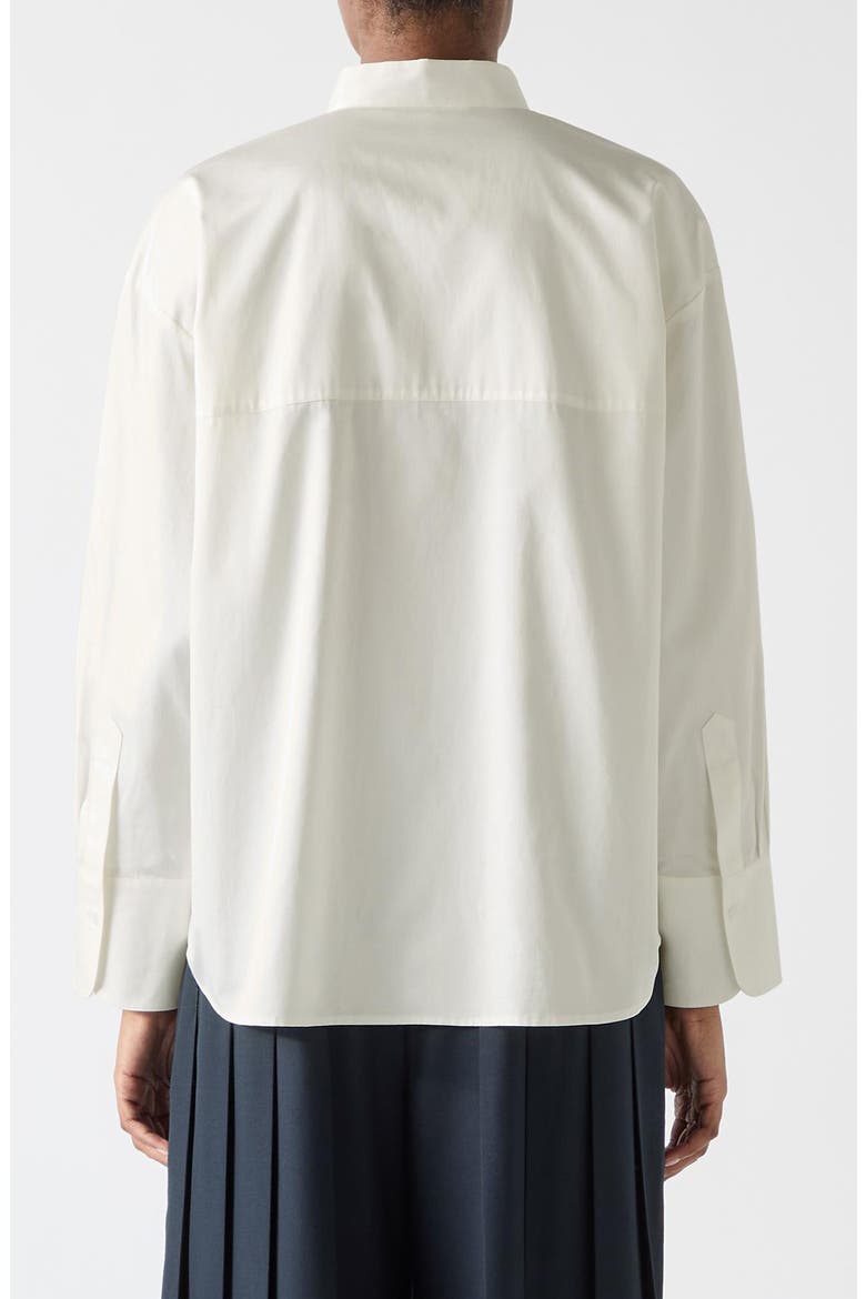 Colette Pleated Placket Cotton Button-Up Shirt, Alternate, color, WHITE