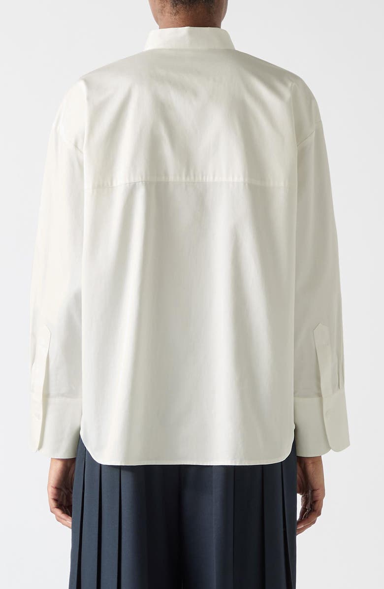 LK Bennett Colette Pleated Placket Cotton Button-Up Shirt, Alternate, color, 