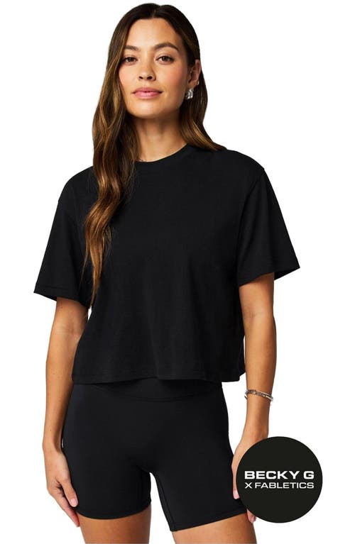 Fabletics 100% Cotton Boxy Tee In Black