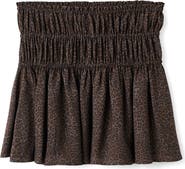 MANGO TEEN Leopard Print Shirred Miniskirt