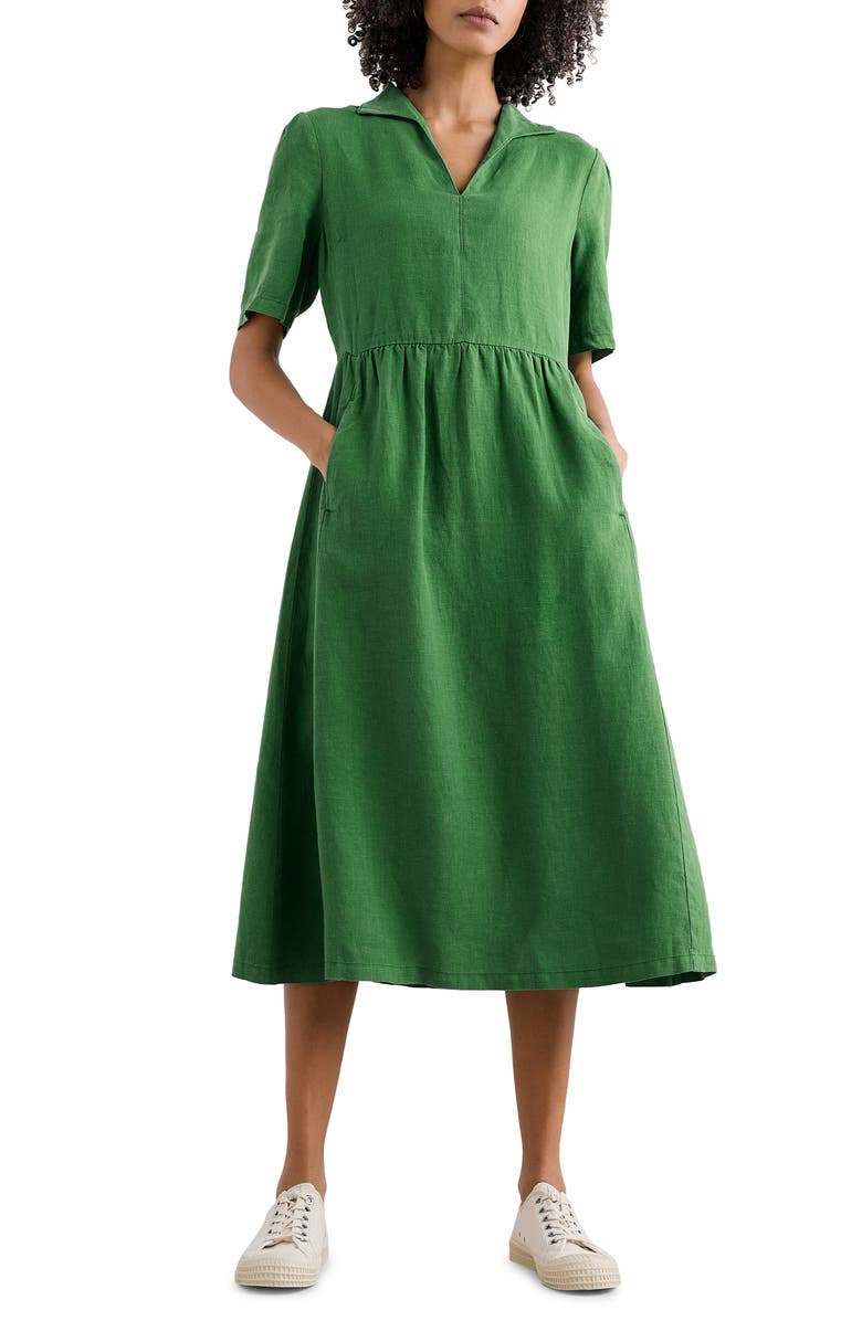 Seasalt Cornwall Fen Linen Midi Dress, Main, color, Hedgerow