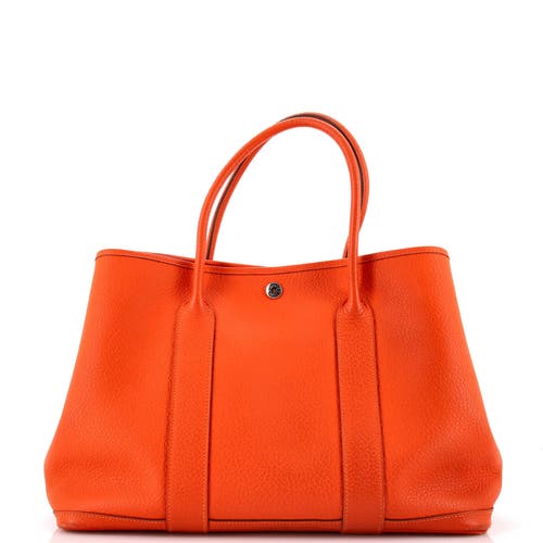 Pre-owned Hermes  Hermes Garden Party Tote Leather 36 In Orange