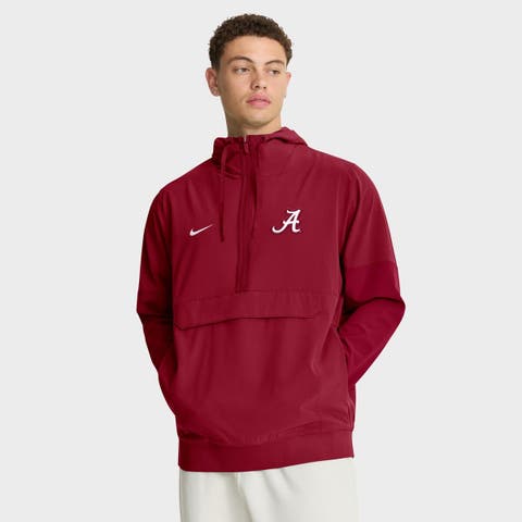 Men's Nike Crimson Alabama Crimson Tide Anorak Half-Zip Hoodie Jacket