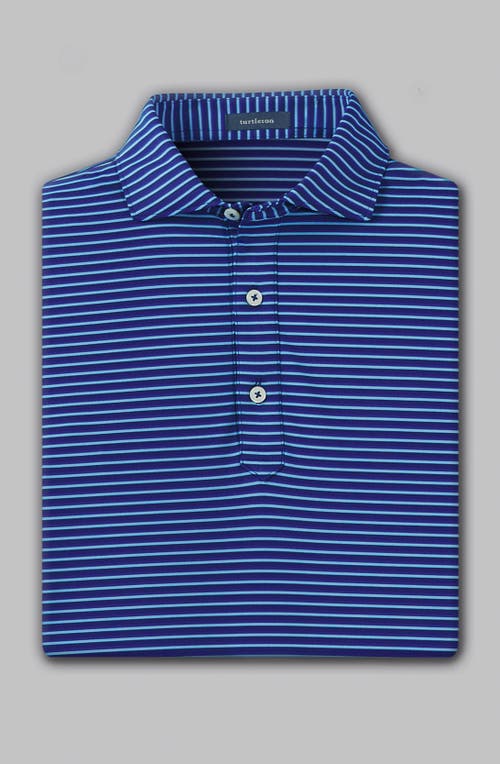 Turtleson Clark Stripe Performance Polo In Blue