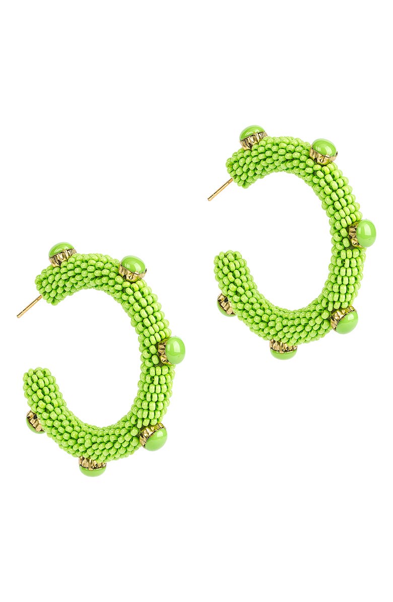 Deepa Gurnani Hayes Beaded Hoop Earrings, Main, color, 