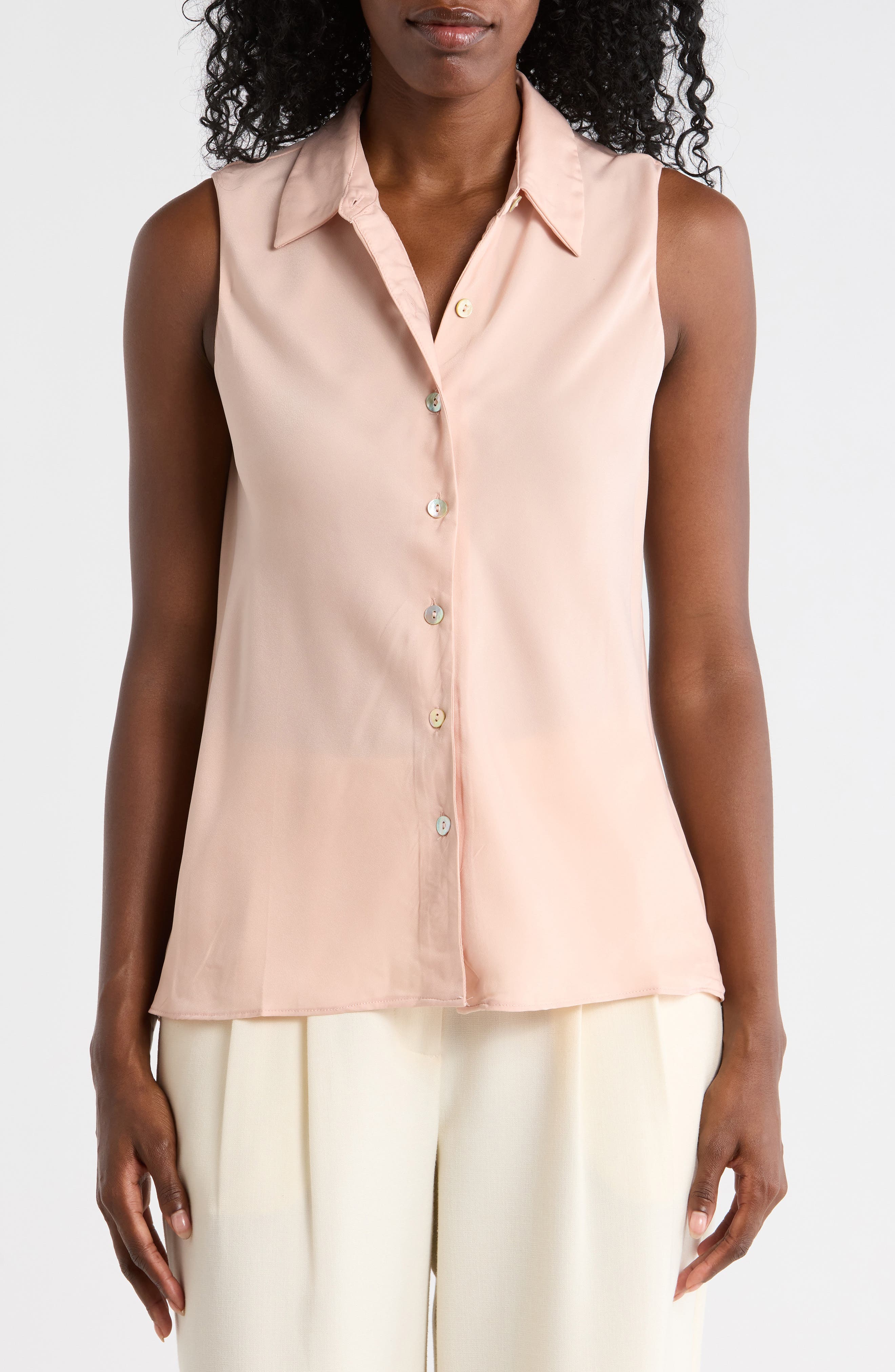 Sleeveless Button-Up Shirt - image 3