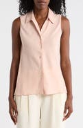ELIE ELIE TAHARI Sleeveless Button-Up Shirt