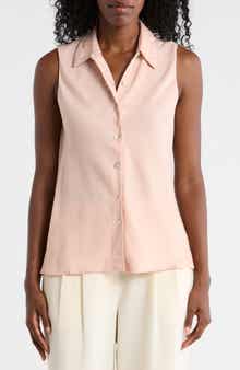 Sleeveless Button-Up Shirt